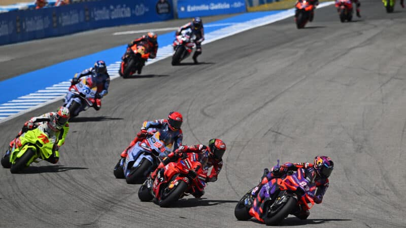 Jorge Martin leads in the 2024 MotoGP Spanish GP