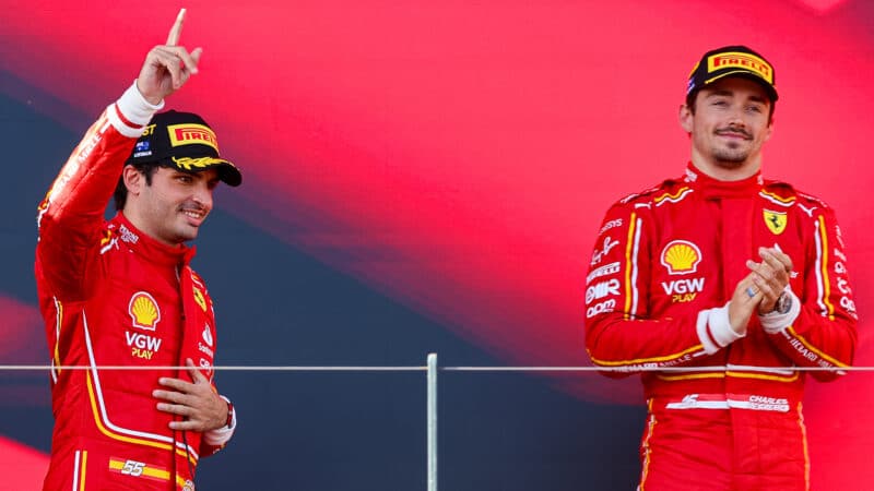 Leclerc Sainz podium 2024 Australian grand prix